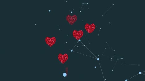 Animation-of-network-of-connections-with-hearts-over-dark-background