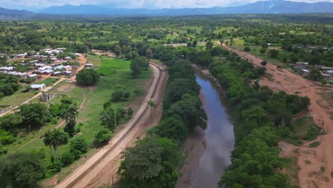 Aerial-Birds-Eye-of-new-build-boundary-ich-fence-and-wall-between-Haiti-and-Dominican-Republic