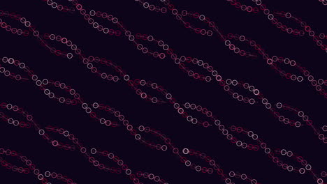 Black and red abstract pattern showcasing small red dots in a diagonal arrangement on a dark background, creating a visually striking design