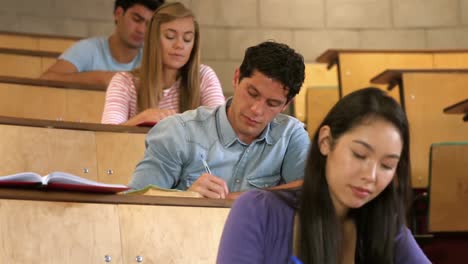 concentrated students during lesson