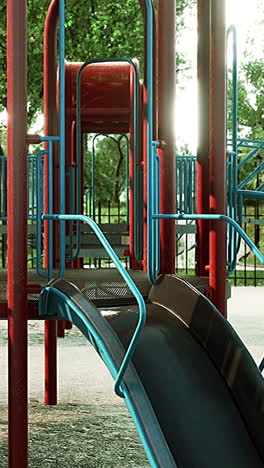 rusty playground slide in a sunny park