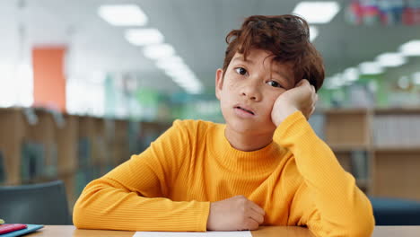 bored student in library