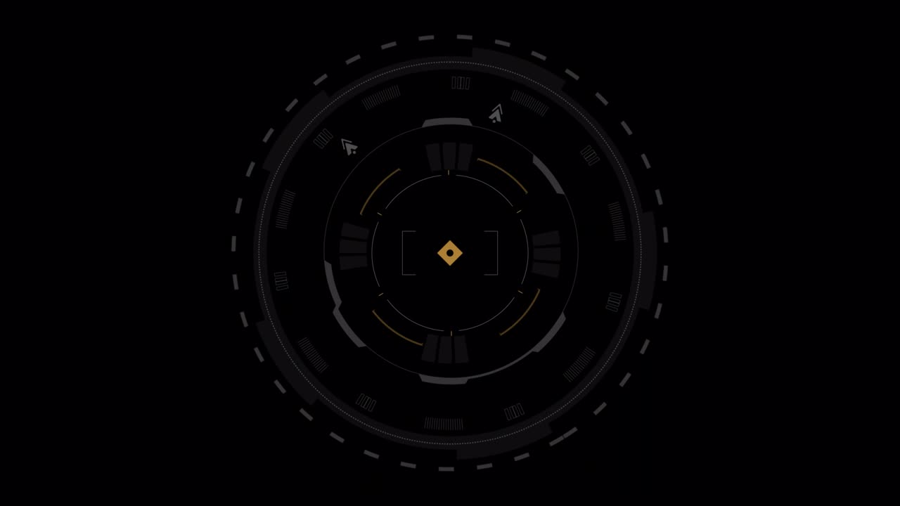 PNG Alpha.Circle HUD technological futuristic elements.2D Texture for broadcast future design.