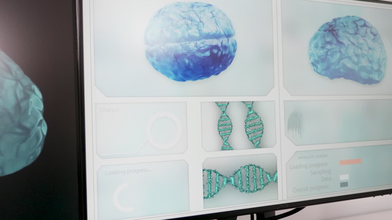 Doctor Analyzing Brain Scan in Lab