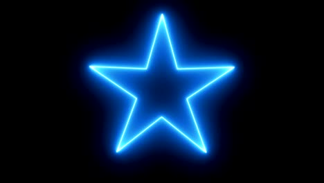 4k estrella en fuego azul girar en fondo negro. copiar espacio para texto o logotipo.