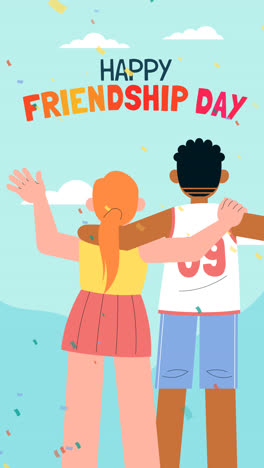 motion graphic of flat background for international friendship day celebration