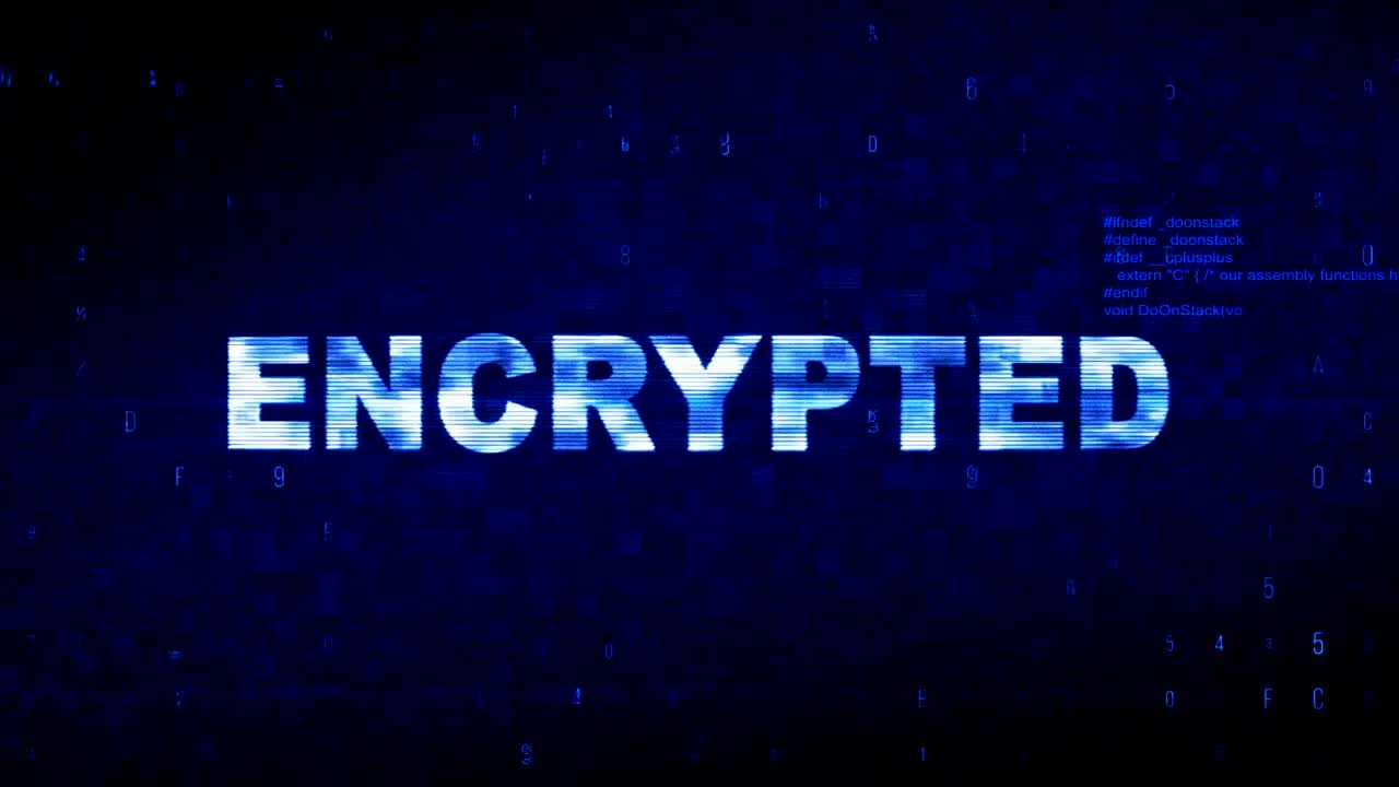 Encrypted Text Digital Noise Twitch Glitch Distortion Effect Error Animation.