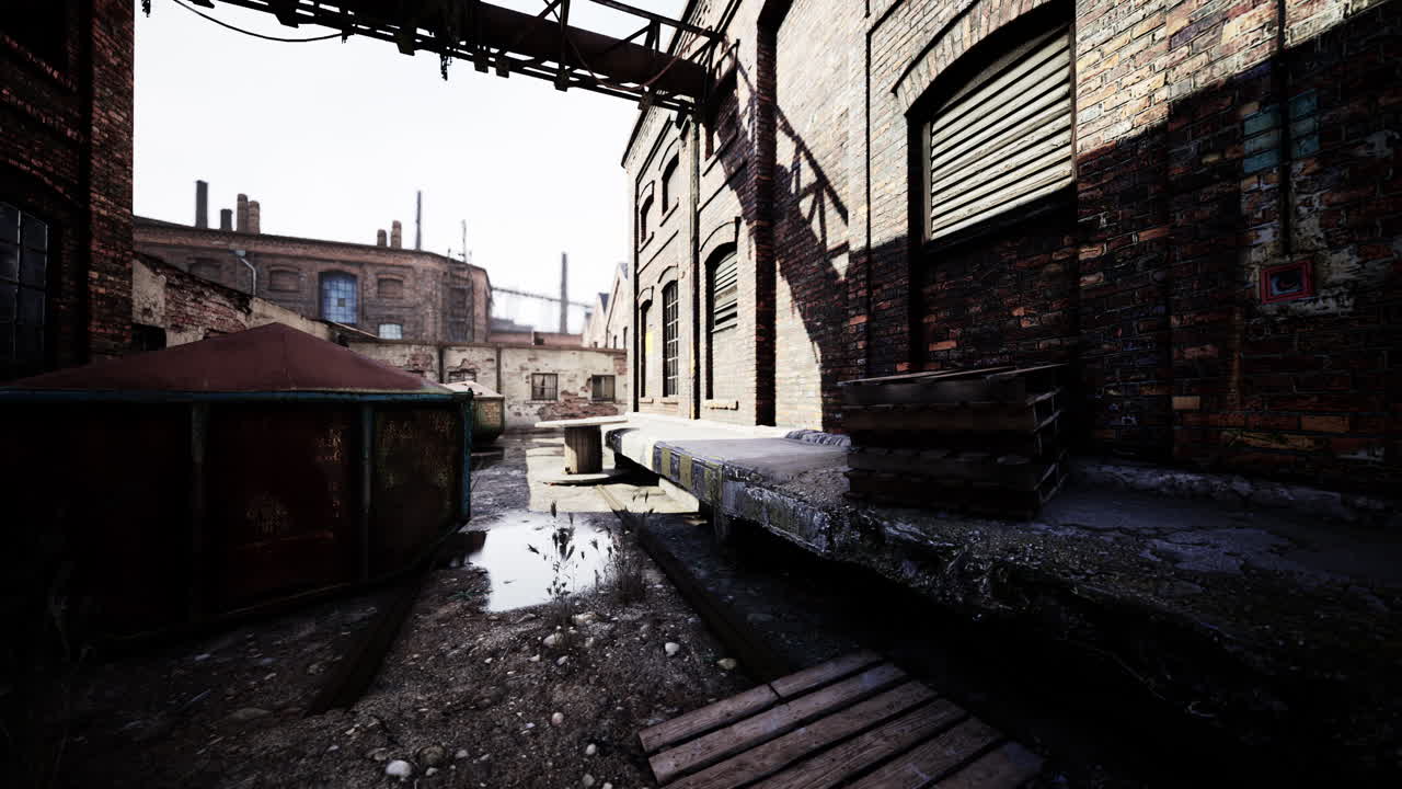 버려진 산업 단지를 탐사하고 있습니다.