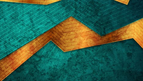 abstract turquoise and golden grunge corporate motion background