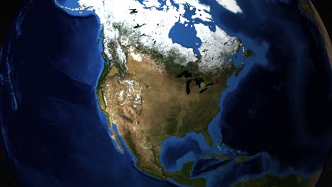 animation zooms from earth to highlight major u.s. landmarks with smooth transitions and vibrant colors