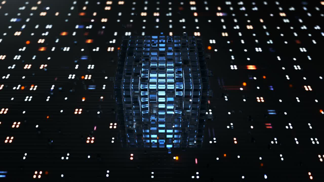 techno bloques de bucle sin costuras animación de renderizado en 3d