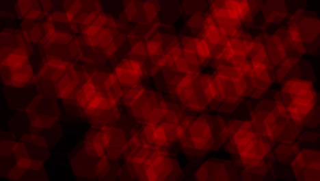 animation of sharp muted red hexagons bokeh slowly drift with flicker