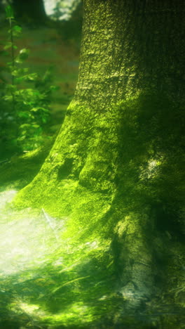 moss-covered tree trunk in forest