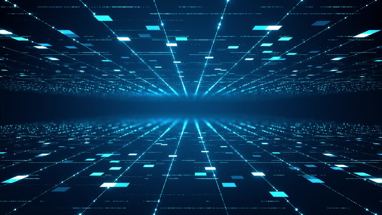 tecnología abstracta concepto de big data. gráfico de movimiento para centro de datos abstracto, flujo de datos. transferencia de big data y almacenamiento de blockchain, servidor, internet de alta velocidad. renderización 3d.
