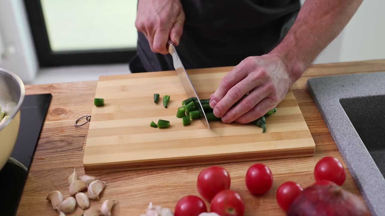 preparación de verduras para cocinar