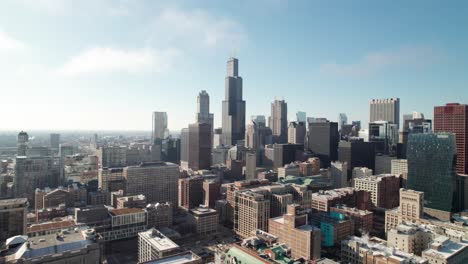 la torre willis y el horizonte de chicago, 4k