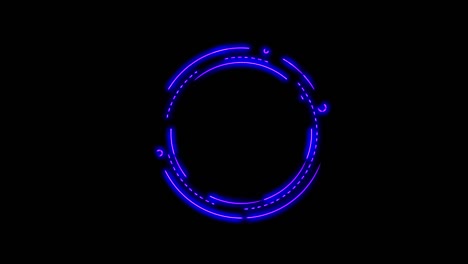 animación línea de neón sin costuras moviéndose continuamente en un círculo. círculo de animación 2d con líneas de neón.