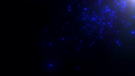partículas azules en movimiento y estrellas en el fondo abstracto de la galaxia 9
