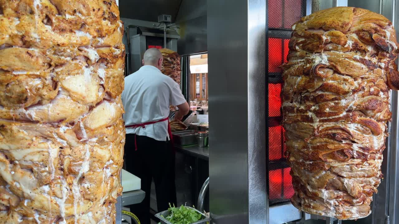 Monastiraki Square, Athens, as skilled chefs craft delicious traditional Greek street food.