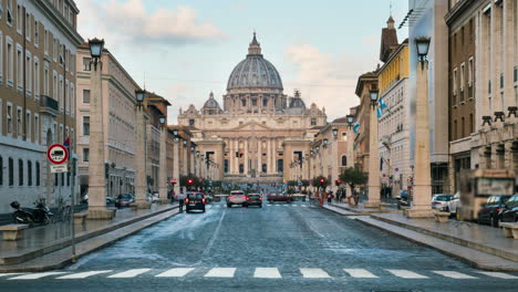 time lapse of st peter basilica in vatican , rome