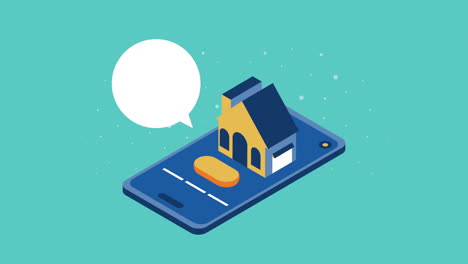 bienes raíces en animación de teléfonos inteligentes