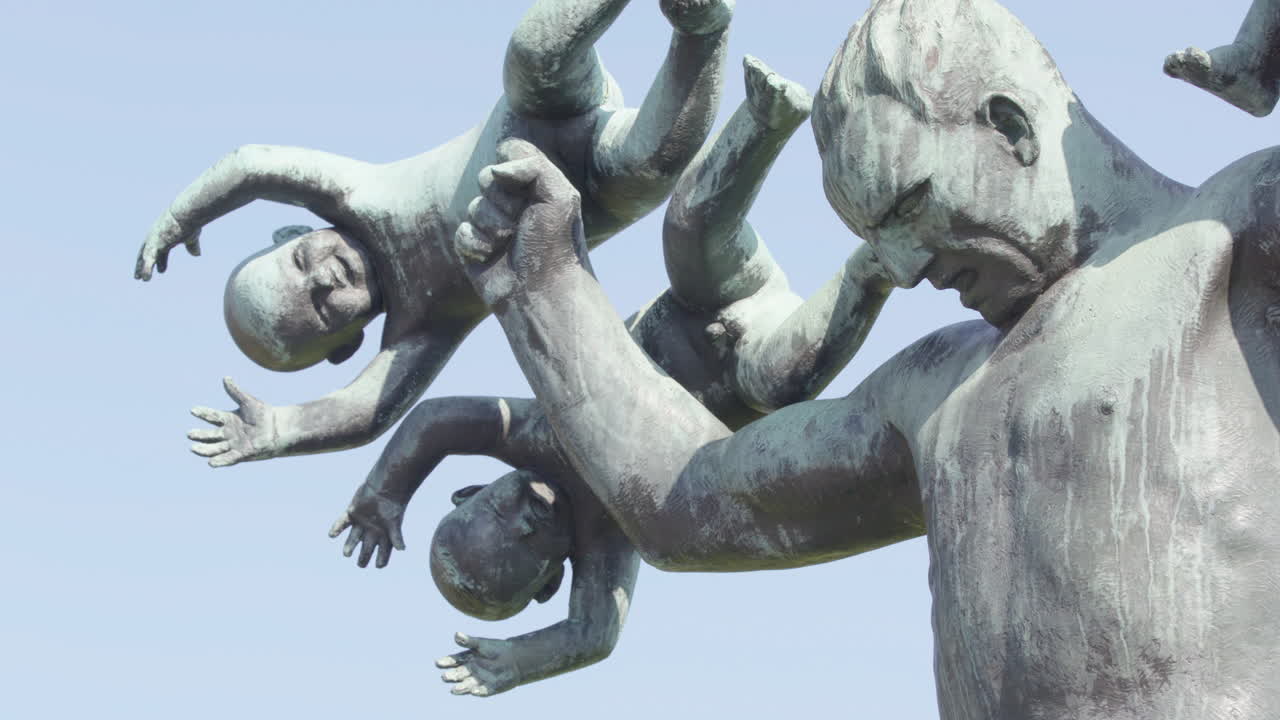 Pan reveal to the babies of the sculpture, Man under attack from evil spirits