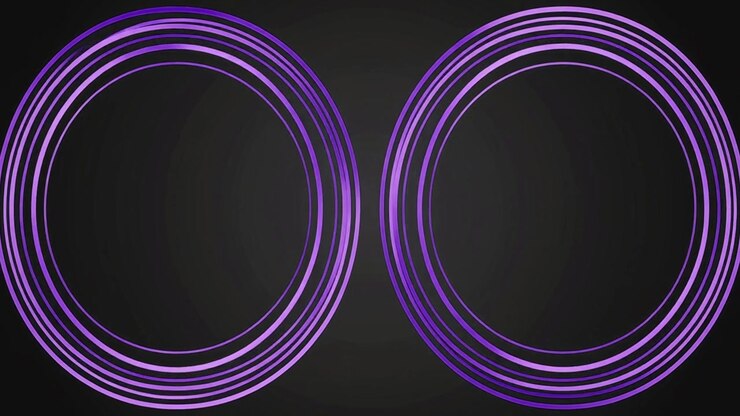 Abstract Animation of Rotating Purple Rings on Dark Background