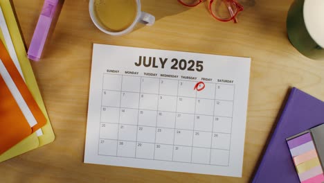 marking a date on july 2025 calendar