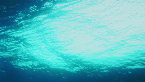 underwater scene with ocean waves and light