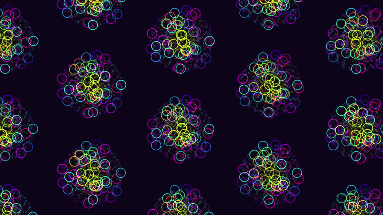 Colorful circle pattern on black background dynamic design element for digital projects