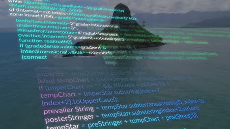 Animation-Der-Datenverarbeitung-über-Meereslandschaft