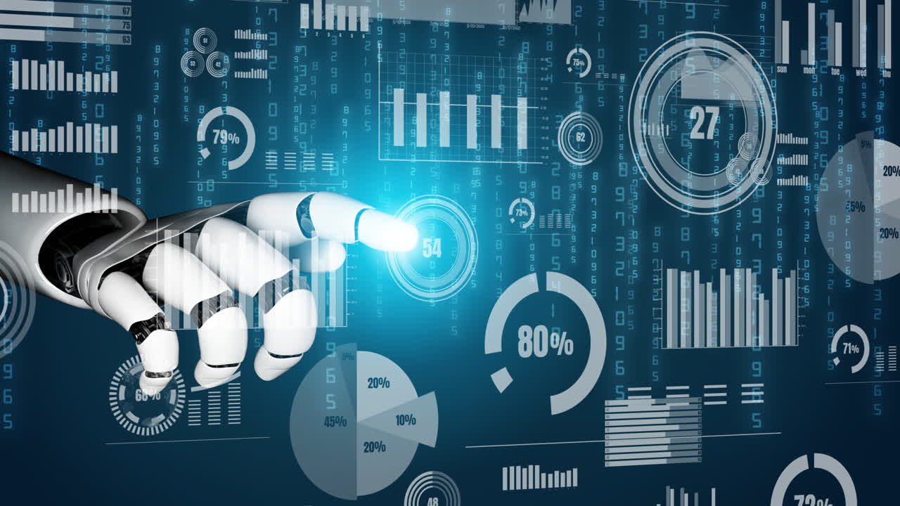 Futuristic robot artificial intelligence revolutionary AI technology concept