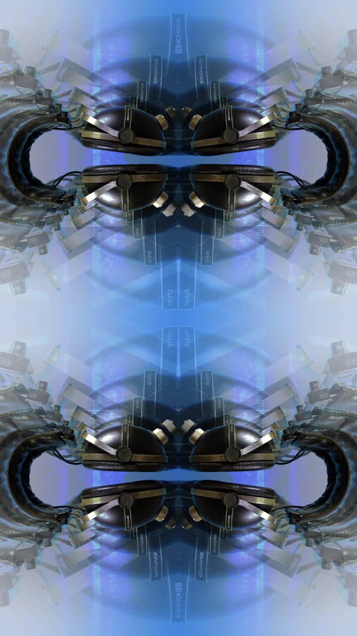 auriculares hechos en un patrón en vertical