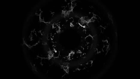 3d-rauchexplosions-schockwellen-effekt und divergierende welle isoliert auf schwarzem hintergrund.
