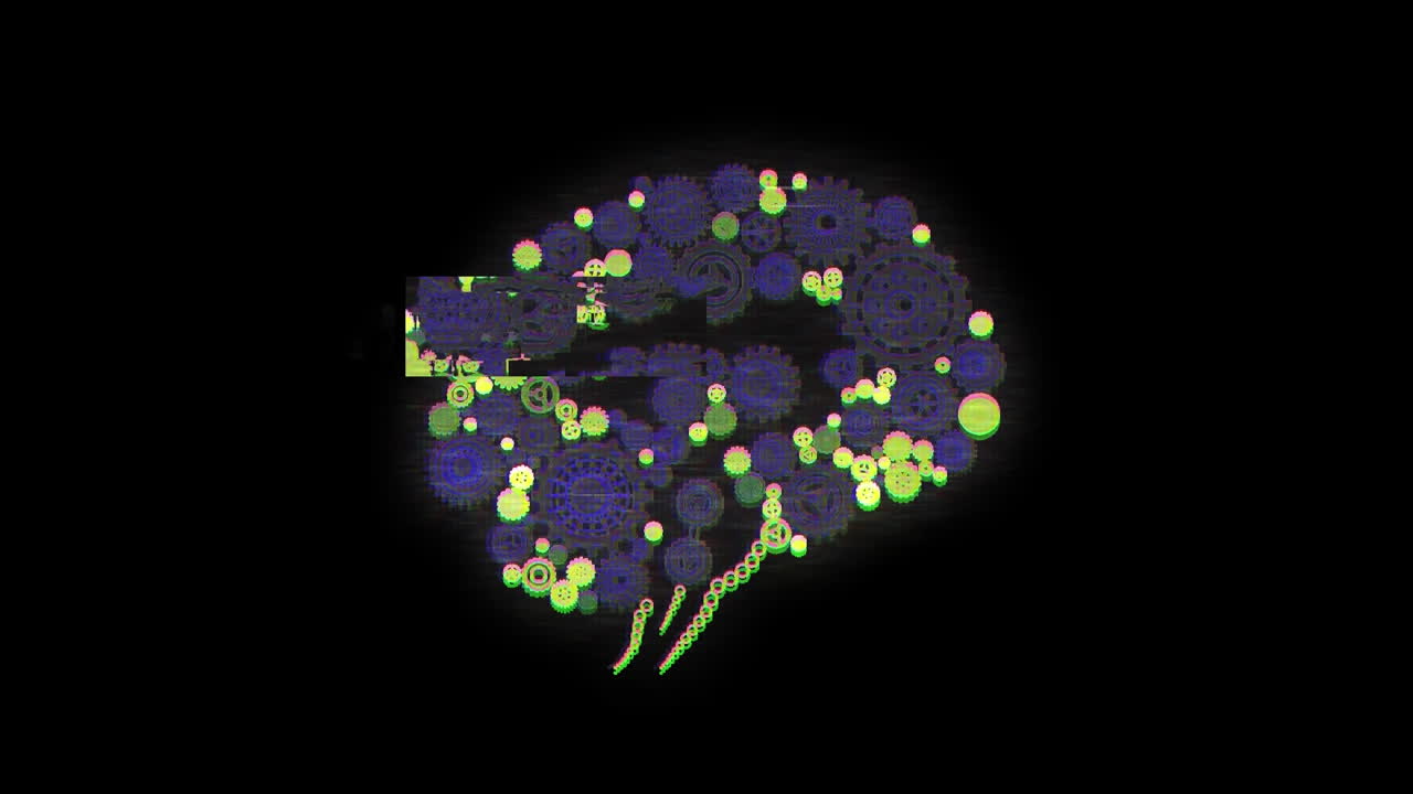 Brain on black background