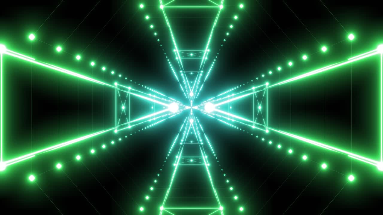 tunnel al neon luminoso astratto