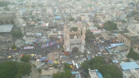 hyderabad charminar aerial view at day time