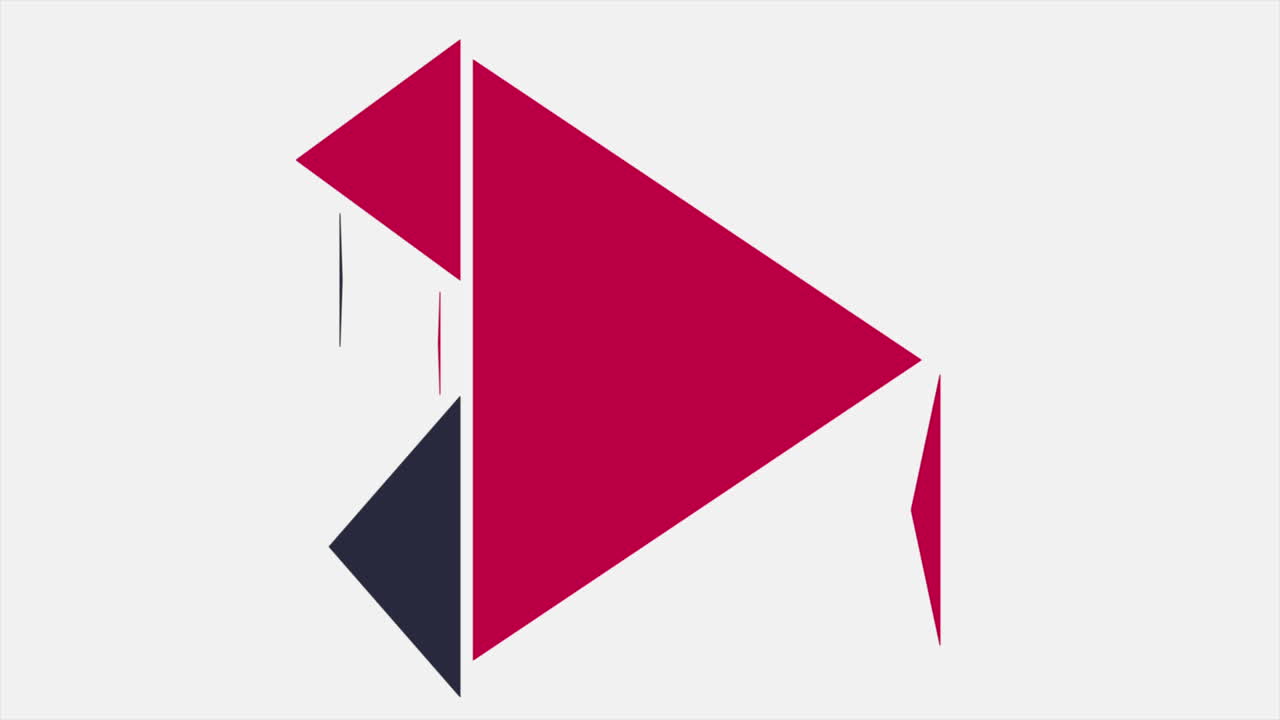 fondo abstracto de triángulos rojos geométricos de introducción de movimiento