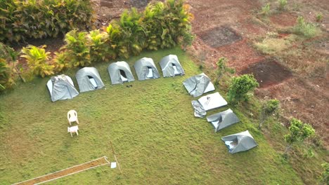 tent-on-garden-for-camping-drone-view