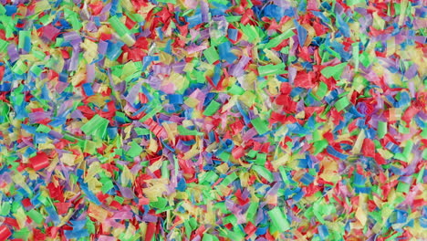 recycled colored plastic shreds