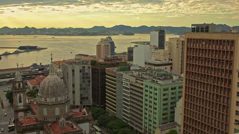 visión general en la bahía de guanabara, rodaje de establecimiento de la zona turística en río de janeiro
