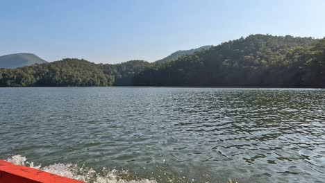 peaceful boat ride on a calm, scenic lake