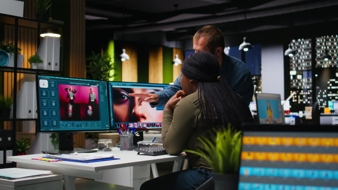 Two photo editors using AI tools and program for retouching