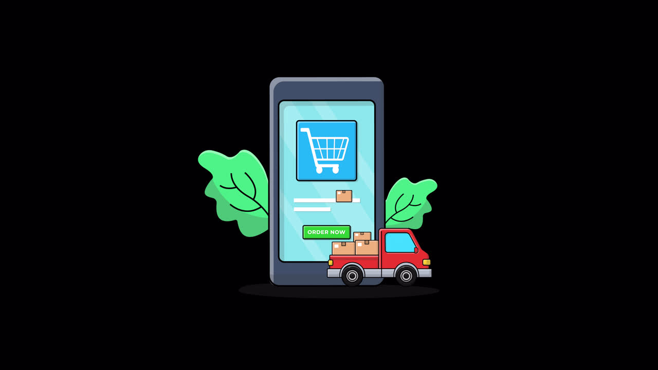 Animazione Acquisti Online e Consegna Mobile