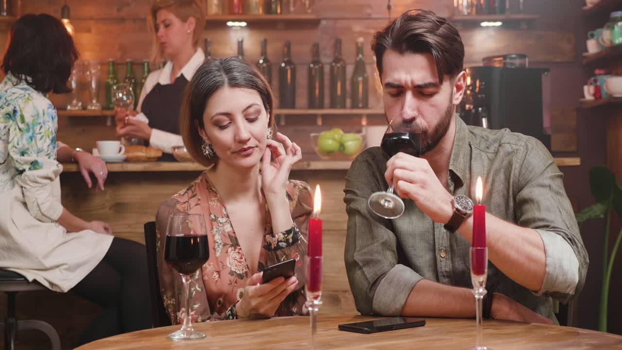 Couple on a date at a restaurant