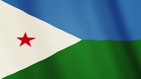 animación de la bandera de djibouti agitando. pantalla completa. símbolo del país