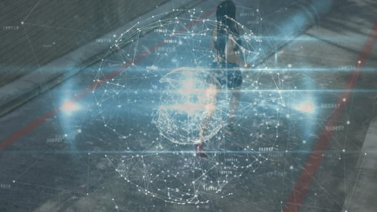 야외 운동을 하는 여성에 대한 연결 네트워크의 활성화