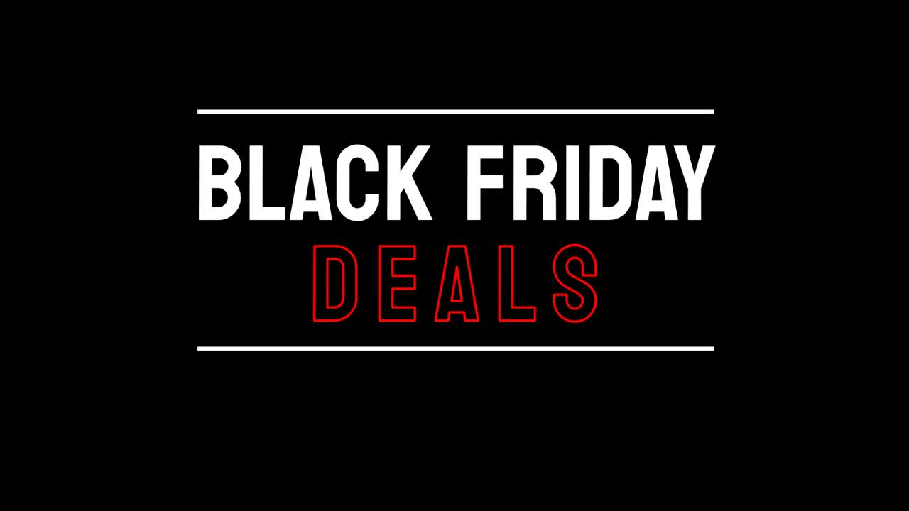 Black Friday sale sign with bold text, flashing lights, and bright colors to capture attention and showcase exclusive, limited-time discounts and special offers