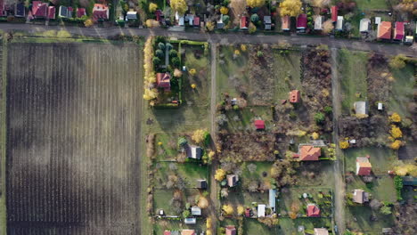 small village and farmland right by the lake. beautiful autumn colors