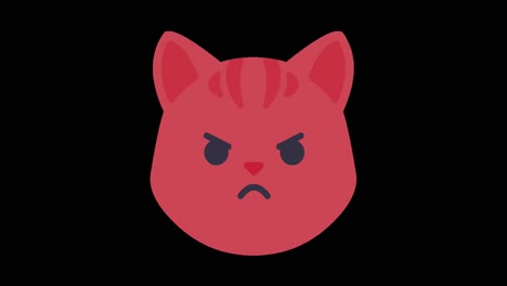 animated cat angry face emoji angry emoticon black screen 4k